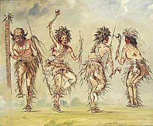 Four Dancers by George Catlin