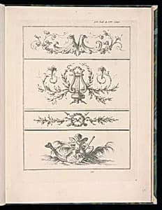 Four Ornament Designs by Jean-Baptiste Huet, French, 1745 – 1811