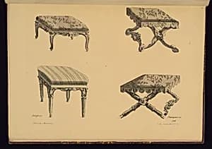 Four Stool Designs by Jean-Charles Delafosse, French, 1734 – 1789