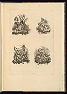 Four Tailpiece Designs by Charles Eisen, French, 1720–1778