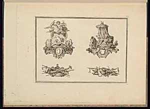 Four Tailpiece Designs by Jacques de Sève, French, active 1742 – 1788