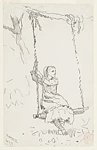 Girl on a Swing by Winslow Homer, American, 1836–1910