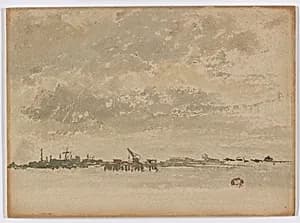 Grey and Silver–Purfleet by James McNeill Whistler (1834-1903)
