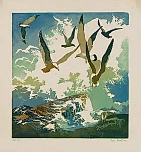 Gulls and Spray by Eva Auld Watson