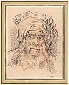 Head of a Man in Turban by François Boucher, French, 1703–1770