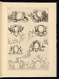 Heraldic Achievement Designs by Nicolas Guérard, French, ca.1648 – 1719