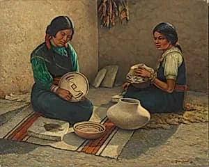 Hopi Pottery Painters by Carl Moon