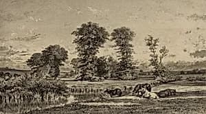 Horses Grazing by Adolphe Mouilleron, French
