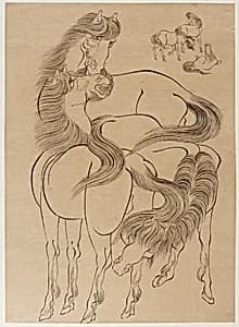 Horses by Katsushika Hokusai 葛飾北斎 (1760-1849)