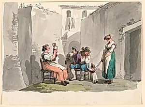 In Tivoli by Bartolomeo Pinelli, (Italian, 1781–1835)