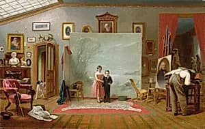 Interior with Portraits by Thomas Le Clear