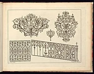 Ironwork Designs by Jean Tijou, French, active 1689 - 1712