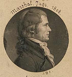 John Marshall by Charles Balthazar Julien Févret de Saint-Mémin, 12 Mar 1770 - 23 Jun 1852