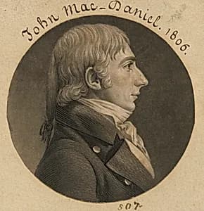 John McDaniel by Charles Balthazar Julien Févret de Saint-Mémin, 12 Mar 1770 - 23 Jun 1852