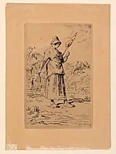 La Fileuse by Jean-Francois Millet, French, 1814 – 1916