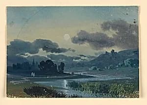 Landscape at Nightfall by Eugène Edouard Soulès, French, 1811–1876