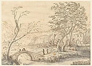 Landscape with Bridge by Carlo Marchionni, Italian, 1702–1786