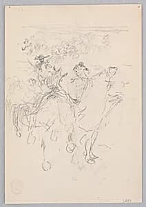 Men on horseback by Robert Frederick Blum, American, 1857–1903