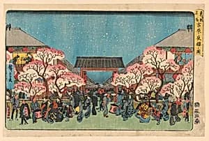 New Years At the Temple by Ando Hiroshige, Japanese, 1797–1858