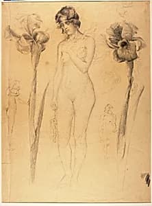 Nude and Iris by Solon H. Borglum