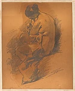 Nude Study of a Seated Woman by Walter Shirlaw, American, b. Scotland, 1838–1909