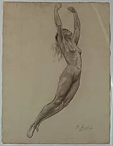 Nude woman leaping by Pietro Montana, b. 1890