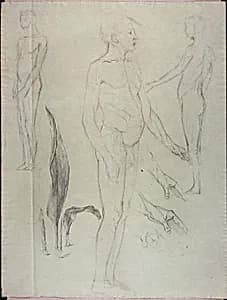 Nudes and Leaf by Solon H. Borglum