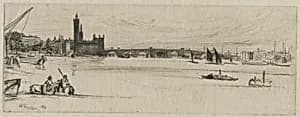 Old Westminster Bridge by James McNeill Whistler (1834-1903)