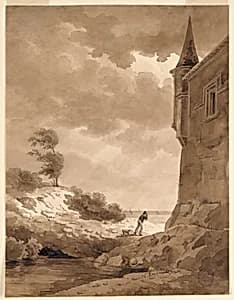 On the Seashore by Charles Nicolas Ransonnette, French, 1793 - 1877