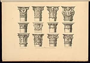 Ornamental Capital Designs by Jean Berain, the elder, French, 1640-1711