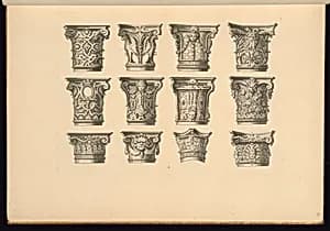 Ornamental Capital Designs by Jean Berain, the elder, French, 1640-1711