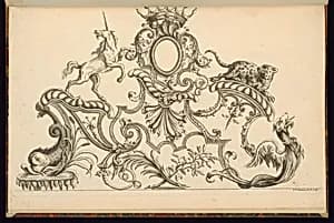 Ornamental Ironwork Design by Jacques Valentin Fontaine, French, active 1740 – 1760