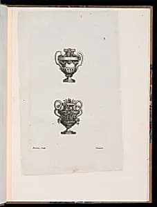 Ornamental Vase Designs by Théodore Bertren, active in France, 18th century