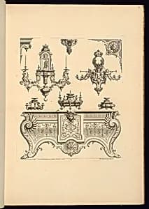 Ornamented Furniture Designs by Jean Berain, the elder, French, 1640-1711