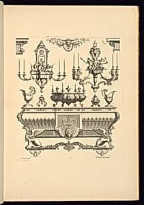 Ornamented Furniture Designs by Jean Berain, the elder, French, 1640-1711