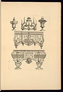 Ornamented Furniture Designs by Jean Berain, the elder, French, 1640-1711