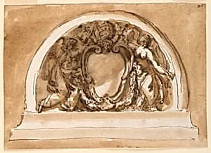 Papal escutcheon by Giuseppe Barberi, Italian, 1746–1809