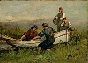 People Near Boat by Edward Mitchell Bannister