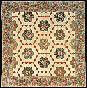 Pieced Quilt (Honeycomb) by Unidentified