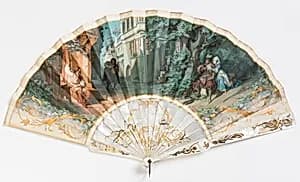 Pleated fan by Franz Widnmann, (German, 1846–1910)