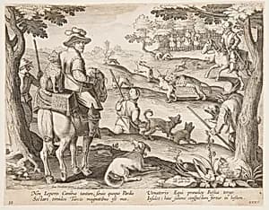 Rabbit hunt by Jan van der Straet, called Stradanus, Flemish, 1523–1605