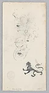 Rampant lion by Robert Frederick Blum, American, 1857–1903