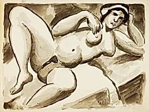 Reclining Female Nude by Carl Newman