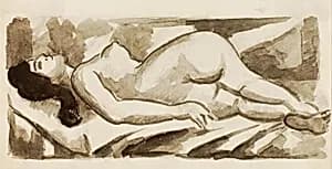 Reclining Female Nude by Carl Newman