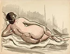 Reclining Female Nude by Carl Newman