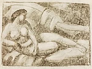 Reclining Female Nude by Carl Newman