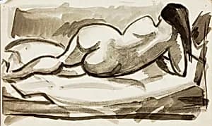 Reclining Female Nude by Carl Newman