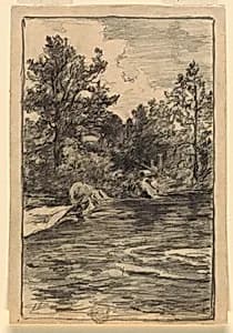 River and Trees by Walter Shirlaw, American, b. Scotland, 1838–1909