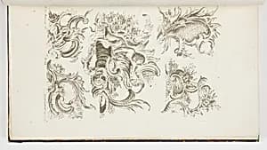 Rocaille Cartouche Designs by Franz Xaver Habermann, German, 1721 – 1796