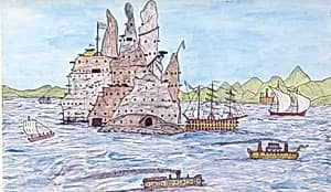 Rock of Gibraltar by Lawrence W. Ladd, active 1865-1895